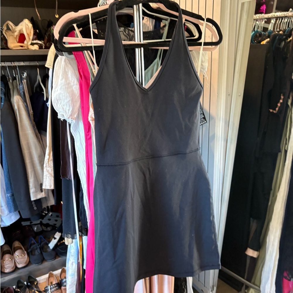 Wilfred Black V-Neck Mini Dress